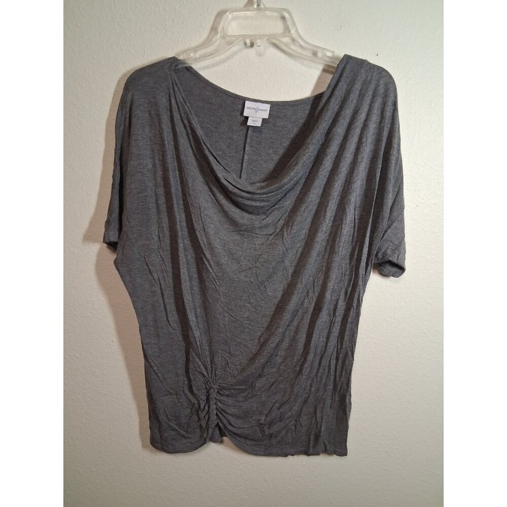 Jaclyn Smith Blouse Business Casual Asymmetrical Gray Women's Size Large